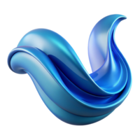 romantic impressive A flowing, abstract wave form in shades of blue. NO BACKGROUND with Transparent Background. authentic png
