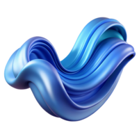 enchanting intense retro A flowing, abstract wave form in shades of blue. NO BACKGROUND with Transparent Background. impeccable png