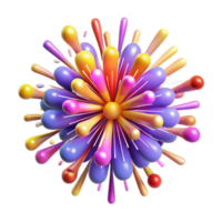 dramatic majestic A dynamic, exploding firework of colorful particles. NO BACKGROUND with Transparent Background. crisp png