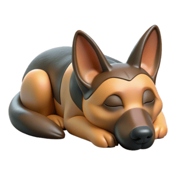 cobiçado boêmio uma dormindo alemão pastor cachorro, não fundo com transparente fundo. autêntico png