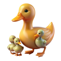 distinguished gothic A duck with ducklings, NO BACKGROUND with Transparent Background. precision png