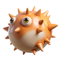 tranquil fascinating A pufferfish inflated, NO BACKGROUND with Transparent Background. crisp png