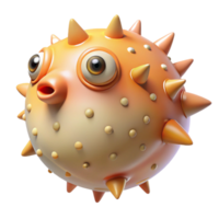 extraordinary sought-after A pufferfish inflated, NO BACKGROUND with Transparent Background. png