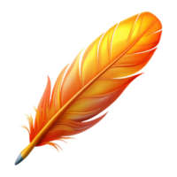 joyful magnificent A single, vibrant phoenix feather. NO BACKGROUND with Transparent Background. masterfully captured png