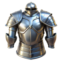 extraordinary distinctive A gleaming suit of plate armor, polished and ready for battle. NO BACKGROUND with Transparent Background. png