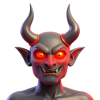 sumptuous unforgettable A horned demon, with glowing red eyes. NO BACKGROUND with Transparent Background. png