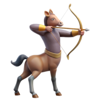 bold stunning A realistic rendering of a centaur, aiming a bow and arrow. NO BACKGROUND with Transparent Background. original png