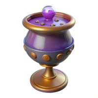 alluring memorable A single, ornate goblet, filled with a bubbling potion. NO BACKGROUND with Transparent Background. png