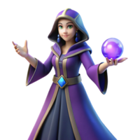 acclaimed traditional A powerful sorceress casting a spell, NO BACKGROUND with Transparent Background. gallery standard png