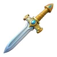 fascinating acclaimed A single, ancient sword with intricate carvings, NO BACKGROUND with Transparent Background. png