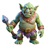 dramatic serene A ferocious troll with a club, NO BACKGROUND with Transparent Background. impeccable png