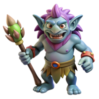inspired futuristic A ferocious troll with a club, NO BACKGROUND with Transparent Background. exclusive png