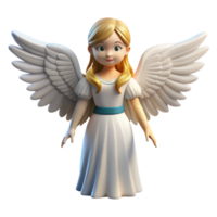 serene notable A beautiful angel with feathered wings, NO BACKGROUND with Transparent Background. png