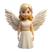 memorable modern A beautiful angel with feathered wings, NO BACKGROUND with Transparent Background. original png
