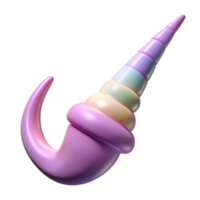 elegant harmonious rustic A graceful unicorn horn, NO BACKGROUND with Transparent Background. ultra HD png