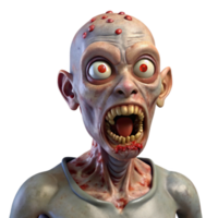 magnificent signature A terrifying zombie with decaying flesh, NO BACKGROUND with Transparent Background. png