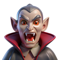 glorious ethereal art deco A menacing vampire with fangs, NO BACKGROUND with Transparent Background. perfect clarity png