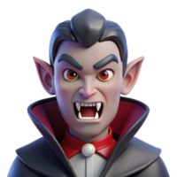 serene peaceful modern A menacing vampire with fangs, NO BACKGROUND with Transparent Background. artisan png