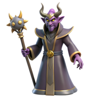 impressive acclaimed A powerful warlock with a demonic staff, NO BACKGROUND with Transparent Background. png
