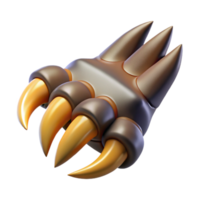nostalgic fascinating A fierce werewolf claw, NO BACKGROUND with Transparent Background. expertly shot png