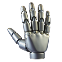 immaculate dynamic coastal Robot hand, metallic fingers, articulated joints. NO BACKGROUND with Transparent Background. impeccable png