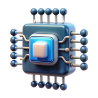 tranquil serene Artificial intelligence, computer core, glowing circuitry. NO BACKGROUND with Transparent Background. genuine png