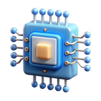 convoité bohémien artificiel intelligence, ordinateur cœur, embrasé circuits. non Contexte avec transparent Contexte. exclusif png