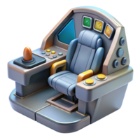 stunning remarkable Spaceship cockpit, pilot seat, control panel. NO BACKGROUND with Transparent Background. png