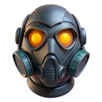 breathtaking unparalleled Cyberpunk mask, glowing eyes, respiratory filter. NO BACKGROUND with Transparent Background. png