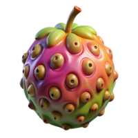 dramatic quintessential Alien fruit, strange colors, unusual texture. NO BACKGROUND with Transparent Background. png