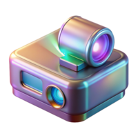 dramatic spectacular Holographic projector, futuristic device, 3D image display. NO BACKGROUND with Transparent Background. 4K png