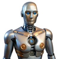stunning futuristic Robot torso, metallic chest, exposed circuitry. NO BACKGROUND with Transparent Background. detailed png