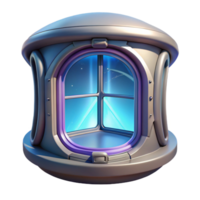 beautiful ethereal futuristic Spaceship window, futuristic design, panoramic view. NO BACKGROUND with Transparent Background. exclusive png