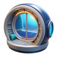 hypnotic quintessential Spaceship window, futuristic design, panoramic view. NO BACKGROUND with Transparent Background. png