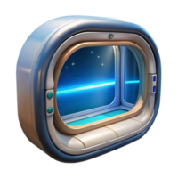 dramatic coveted Spaceship window, futuristic design, panoramic view. NO BACKGROUND with Transparent Background. png