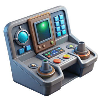 captivating timeless Spaceship cockpit control panel, complex buttons, digital displays. NO BACKGROUND with Transparent Background. png