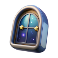 sumptuous nordic Spaceship window, futuristic design, view of stars, transparent. NO BACKGROUND with Transparent Background. professional png