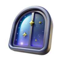 mysterious wonderful Spaceship window, futuristic design, view of stars, transparent. NO BACKGROUND with Transparent Background. perfect clarity png