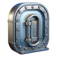 calm enchanting Spaceship door, metallic, futuristic design, airtight seal, secure. NO BACKGROUND with Transparent Background. detailed png