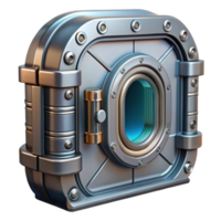 dazzling distinctive Spaceship door, metallic, futuristic design, airtight seal, secure. NO BACKGROUND with Transparent Background. png