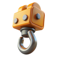 extraordinary reflective nordic Construction crane hook NO BACKGROUND with Transparent Background. 4K png