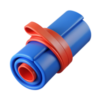 quintessential abstract Blueprints rolled up and tied with a red ribbon NO BACKGROUND with Transparent Background. impeccable png