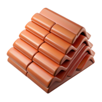 enchanting ethereal geometric Stack of roof tiles NO BACKGROUND with Transparent Background. authentic png