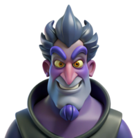 captivating acclaimed Hades, God of the Underworld, stern expression, NO BACKGROUND with Transparent Background. png