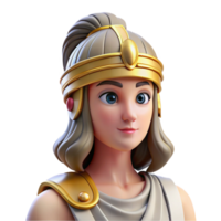 rare rustic Athena, Goddess of Wisdom, wearing helmet, NO BACKGROUND with Transparent Background. high resolution png