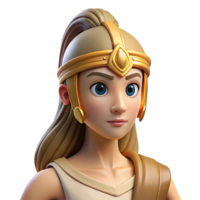 romantic captivating Athena, Goddess of Wisdom, wearing helmet, NO BACKGROUND with Transparent Background. 8K png