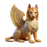 stunning intense retro Sphinx, mythical creature, riddle, NO BACKGROUND with Transparent Background. artisan png