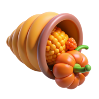 extraordinary dramatic creative Cornucopia, horn of plenty, abundance, NO BACKGROUND with Transparent Background. precision png