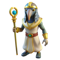 wonderful art deco Thoth, Egyptian god of writing, ibis head, NO BACKGROUND with Transparent Background. sharp png