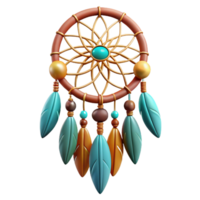 elegant minimalist Dreamcatcher, Native American, feathers, NO BACKGROUND with Transparent Background. premium png